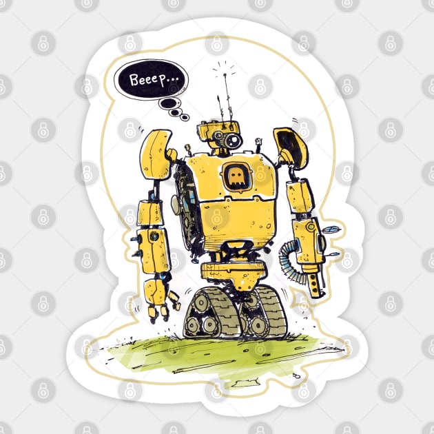 robot beep Sticker by INKSPACE